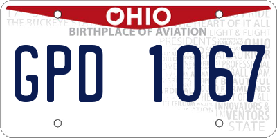 OH license plate GPD1067