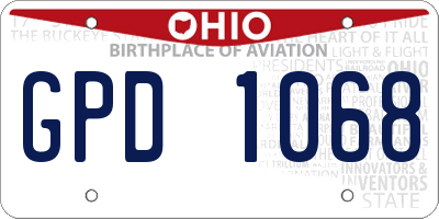 OH license plate GPD1068