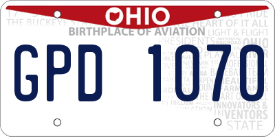 OH license plate GPD1070