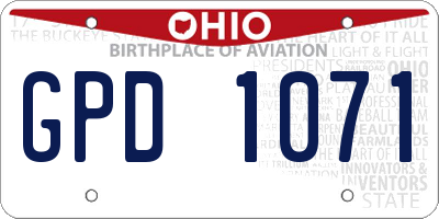OH license plate GPD1071