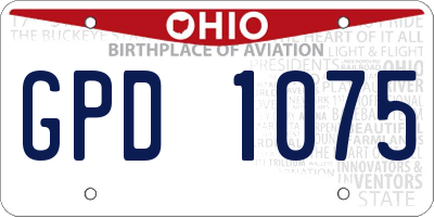 OH license plate GPD1075