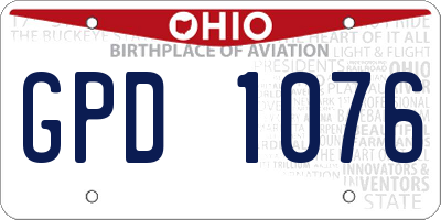 OH license plate GPD1076