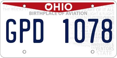 OH license plate GPD1078