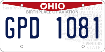 OH license plate GPD1081