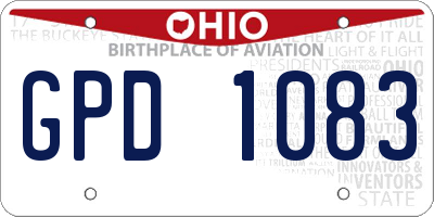 OH license plate GPD1083