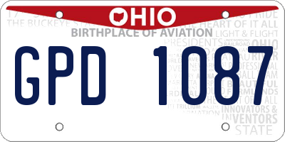 OH license plate GPD1087
