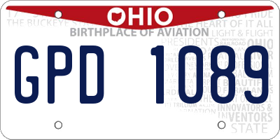 OH license plate GPD1089