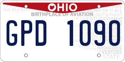 OH license plate GPD1090