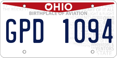 OH license plate GPD1094