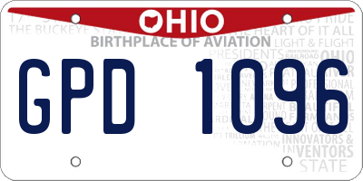 OH license plate GPD1096