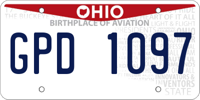 OH license plate GPD1097