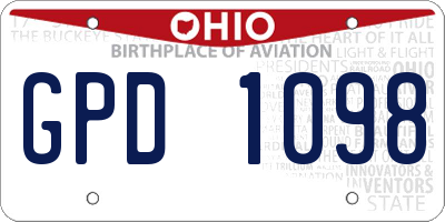 OH license plate GPD1098