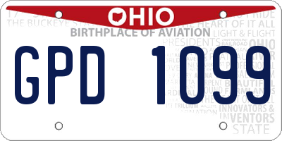 OH license plate GPD1099