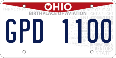 OH license plate GPD1100