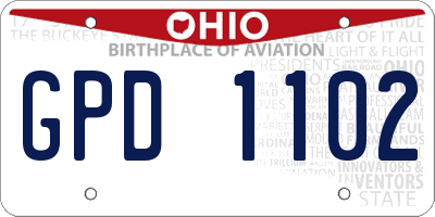 OH license plate GPD1102