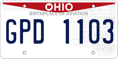 OH license plate GPD1103