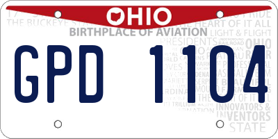 OH license plate GPD1104
