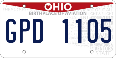 OH license plate GPD1105