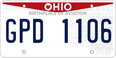 OH license plate GPD1106