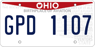 OH license plate GPD1107