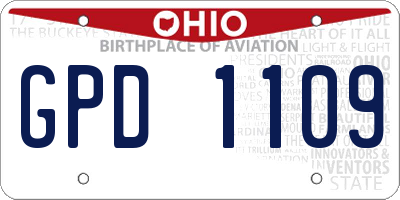 OH license plate GPD1109