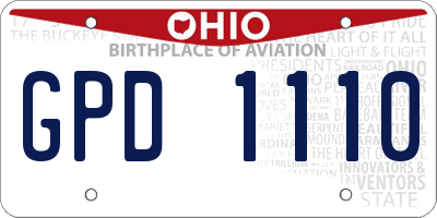 OH license plate GPD1110