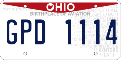 OH license plate GPD1114