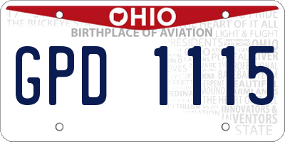 OH license plate GPD1115