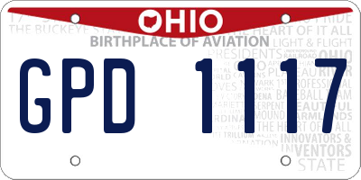 OH license plate GPD1117