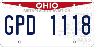OH license plate GPD1118