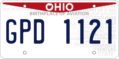 OH license plate GPD1121