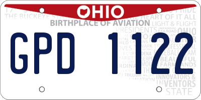 OH license plate GPD1122