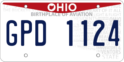 OH license plate GPD1124