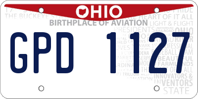 OH license plate GPD1127