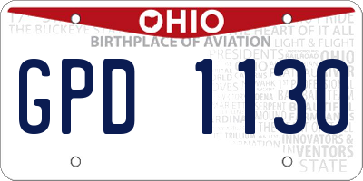 OH license plate GPD1130