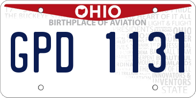 OH license plate GPD1131