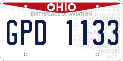 OH license plate GPD1133