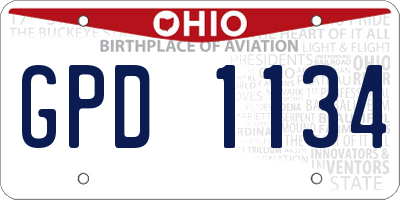 OH license plate GPD1134