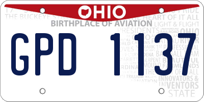 OH license plate GPD1137
