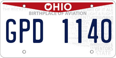 OH license plate GPD1140