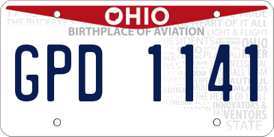 OH license plate GPD1141