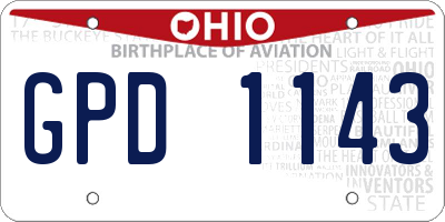 OH license plate GPD1143