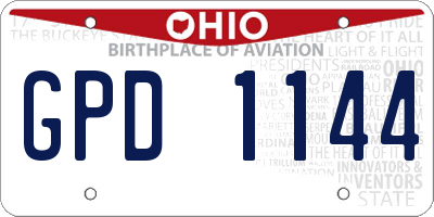OH license plate GPD1144