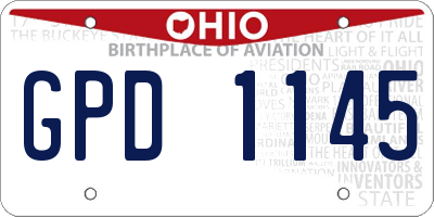 OH license plate GPD1145