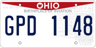 OH license plate GPD1148