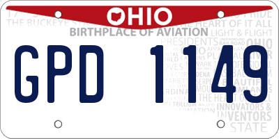 OH license plate GPD1149