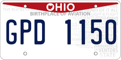 OH license plate GPD1150