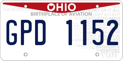 OH license plate GPD1152