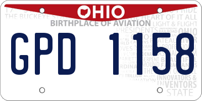 OH license plate GPD1158