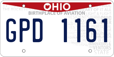OH license plate GPD1161